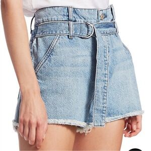 7 For All Mankind High-Waisted Denim Belted Shorts Size 29